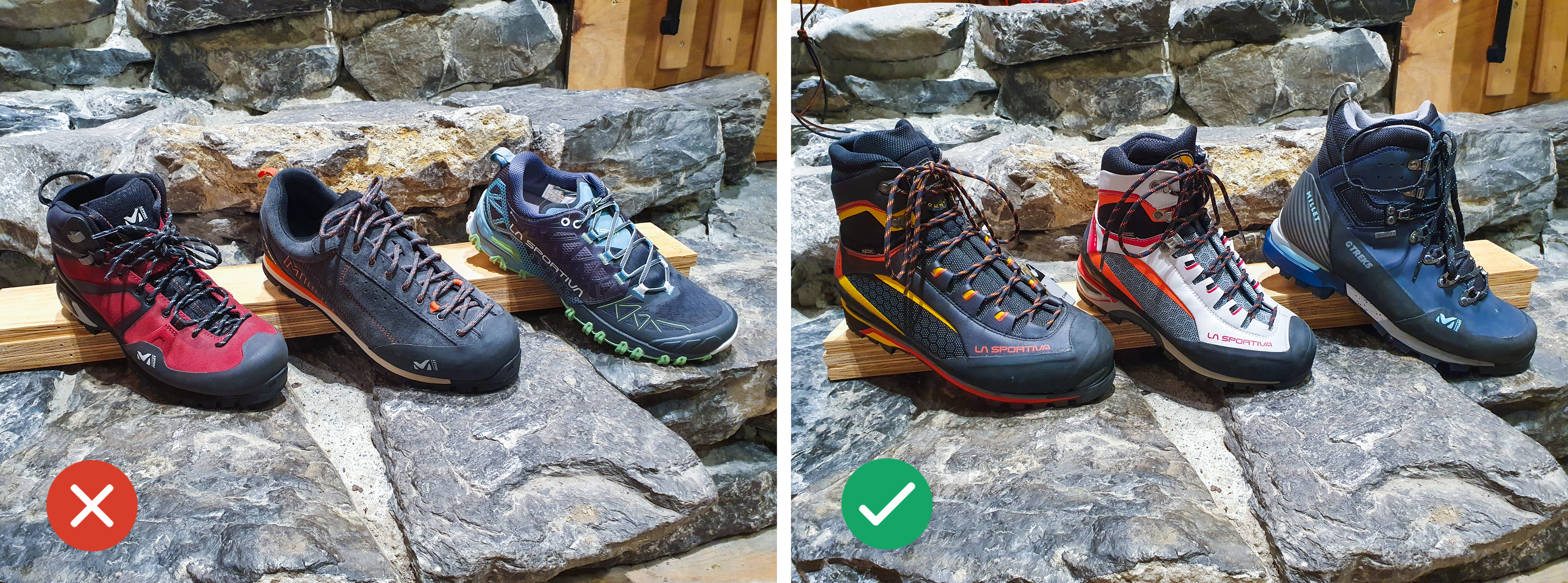 Footwear examples for Glacier Hikes